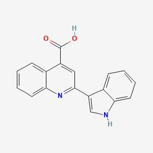 molecular formula C18H12N2O2 B1322569 2-(1H-indol-3-yl)quinoline-4-carboxylic acid CAS No. 89391-04-8