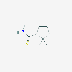 molecular formula C8H13NS B13225691 Spiro[2.4]heptane-4-carbothioamide 