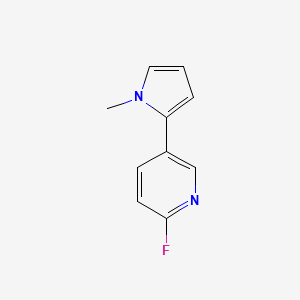 molecular formula C10H9FN2 B13225727 2-Fluoro-5-(1-methyl-1H-pyrrol-2-yl)pyridine 