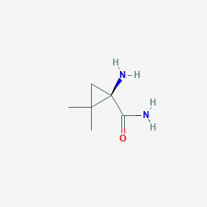 molecular formula C6H12N2O B132258 Cyclopropanecarboxamide, 1-amino-2,2-dimethyl-, (R)-(9CI) CAS No. 152424-14-1