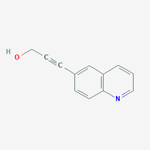 molecular formula C12H9NO B1322581 2-Propyn-1-ol, 3-(6-quinolinyl)- 