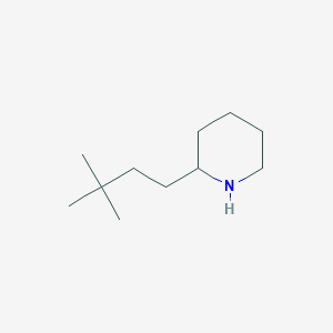 molecular formula C11H23N B13225824 2-(3,3-Dimethylbutyl)piperidine 