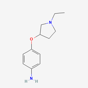 molecular formula C12H18N2O B1322591 4-(1-Ethylpyrrolidin-3-yl)oxyaniline CAS No. 741716-20-1