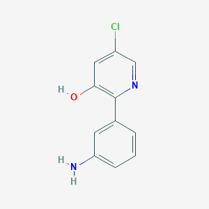 molecular formula C11H9ClN2O B13225944 2-(3-Aminophenyl)-5-chloropyridin-3-ol CAS No. 2060040-94-8
