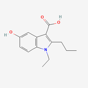 molecular formula C14H17NO3 B13225983 1-Ethyl-5-hydroxy-2-propyl-1H-indole-3-carboxylic acid 