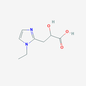 molecular formula C8H12N2O3 B13226034 3-(1-Ethyl-1H-imidazol-2-YL)-2-hydroxypropanoic acid 