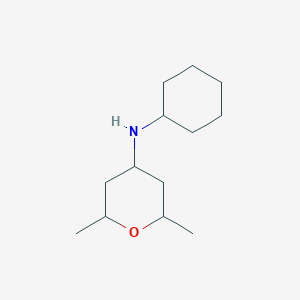 molecular formula C13H25NO B13226072 N-Cyclohexyl-2,6-dimethyloxan-4-amine 