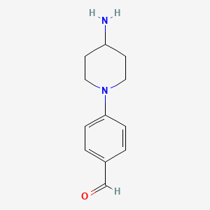 molecular formula C12H16N2O B13226091 4-(4-Aminopiperidin-1-yl)benzaldehyde 