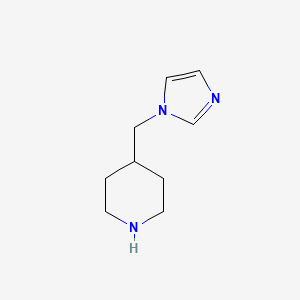 molecular formula C9H15N3 B1322615 4-((1H-咪唑-1-基)甲基)哌啶 CAS No. 90748-03-1