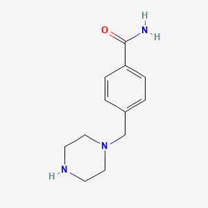 molecular formula C12H17N3O B13226163 4-(Piperazin-1-ylmethyl)benzamide 