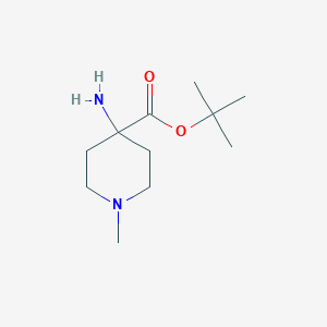 molecular formula C11H22N2O2 B13226271 tert-Butyl 4-amino-1-methylpiperidine-4-carboxylate 