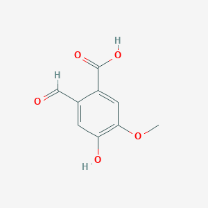 molecular formula C9H8O5 B13226286 2-Formyl-4-hydroxy-5-methoxybenzoic acid 