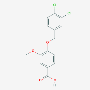 molecular formula C15H12Cl2O4 B1322633 4-[(3,4-Dichlorobenzyl)oxy]-3-methoxybenzoic acid CAS No. 938277-75-9