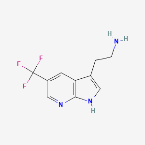 molecular formula C10H10F3N3 B13226468 2-(5-(Trifluoromethyl)-1H-pyrrolo[2,3-B]pyridin-3-YL)ethanamine 