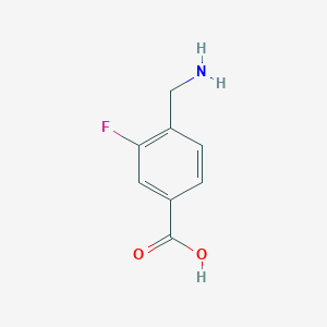 molecular formula C8H8FNO2 B13226589 4-(Aminomethyl)-3-fluorobenzoic acid 