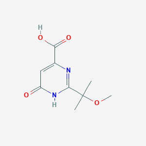 molecular formula C9H12N2O4 B13226617 2-(2-Methoxypropan-2-yl)-6-oxo-1,6-dihydropyrimidine-4-carboxylic acid 