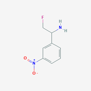 molecular formula C8H9FN2O2 B13226660 2-Fluoro-1-(3-nitrophenyl)ethan-1-amine 