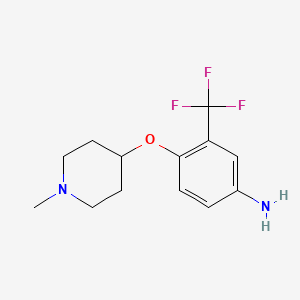molecular formula C13H17F3N2O B1322668 4-[(1-甲基哌啶-4-基)氧基]-3-(三氟甲基)苯胺 CAS No. 325457-64-5