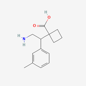 molecular formula C14H19NO2 B13226722 1-[2-Amino-1-(3-methylphenyl)ethyl]cyclobutane-1-carboxylic acid 