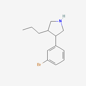 molecular formula C13H18BrN B13226762 3-(3-Bromophenyl)-4-propylpyrrolidine 