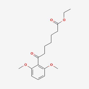 molecular formula C17H24O5 B1322680 Ethyl 7-(2,6-dimethoxyphenyl)-7-oxoheptanoate CAS No. 898758-50-4