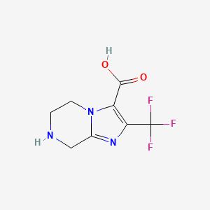 molecular formula C8H8F3N3O2 B13226891 2-(Trifluoromethyl)-5H,6H,7H,8H-imidazo[1,2-a]pyrazine-3-carboxylic acid 