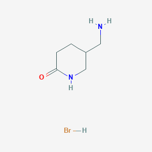 molecular formula C6H13BrN2O B13226928 5-(Aminomethyl)piperidin-2-one hydrobromide 