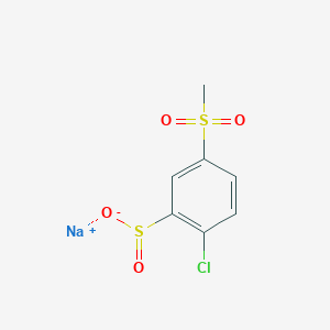 molecular formula C7H6ClNaO4S2 B13226932 Sodium 2-chloro-5-methanesulfonylbenzene-1-sulfinate 