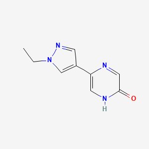 molecular formula C9H10N4O B13227042 5-(1-Ethyl-1H-pyrazol-4-yl)-1,2-dihydropyrazin-2-one 