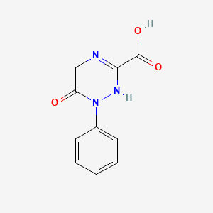 molecular formula C10H9N3O3 B13227043 6-Oxo-1-phenyl-1,4,5,6-tetrahydro-1,2,4-triazine-3-carboxylic acid 