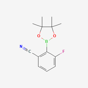 molecular formula C13H15BFNO2 B1322713 3-Fluoro-2-(4,4,5,5-tetramethyl-1,3,2-dioxaborolan-2-yl)benzonitrile CAS No. 624741-47-5