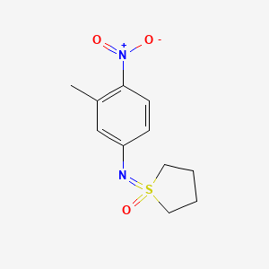 molecular formula C11H14N2O3S B13227233 1-[(3-Methyl-4-nitrophenyl)imino]-1lambda6-thiolan-1-one 