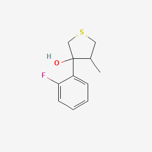 molecular formula C11H13FOS B13227418 3-(2-Fluorophenyl)-4-methylthiolan-3-ol 