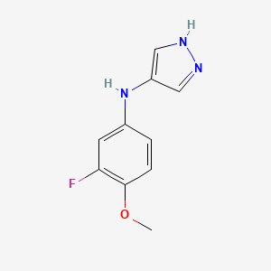 molecular formula C10H10FN3O B13227444 N-(3-Fluoro-4-methoxyphenyl)-1H-pyrazol-4-amine 