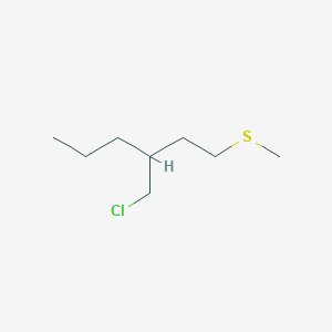 molecular formula C8H17ClS B13227447 3-(Chloromethyl)-1-(methylsulfanyl)hexane 