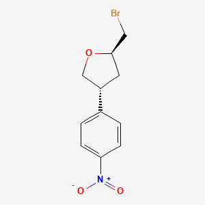 molecular formula C11H12BrNO3 B13227459 (2R,4R)-2-(Bromomethyl)-4-(4-nitrophenyl)oxolane 