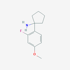 molecular formula C12H16FNO B13227527 1-(2-Fluoro-4-methoxyphenyl)cyclopentan-1-amine 