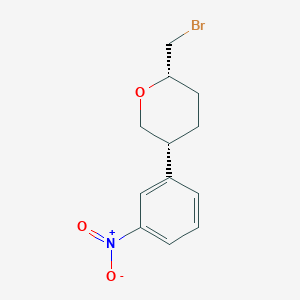 molecular formula C12H14BrNO3 B13227650 (2S,5R)-2-(Bromomethyl)-5-(3-nitrophenyl)oxane 