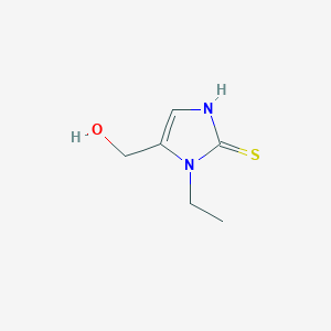 molecular formula C6H10N2OS B1322768 (1-ethyl-2-sulfanyl-1H-imidazol-5-yl)methanol CAS No. 98412-27-2