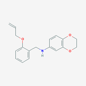 molecular formula C18H19NO3 B13227701 N-[2-(allyloxy)benzyl]-N-2,3-dihydro-1,4-benzodioxin-6-ylamine CAS No. 861233-81-0