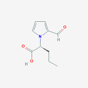 molecular formula C10H13NO3 B13227843 (2R)-2-(2-Formyl-1H-pyrrol-1-yl)pentanoic acid 
