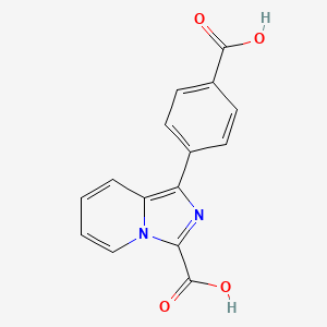 molecular formula C15H10N2O4 B13227914 1-(4-Carboxyphenyl)imidazo[1,5-a]pyridine-3-carboxylic acid 