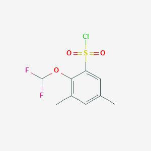 molecular formula C9H9ClF2O3S B13228032 2-(Difluoromethoxy)-3,5-dimethylbenzene-1-sulfonyl chloride 