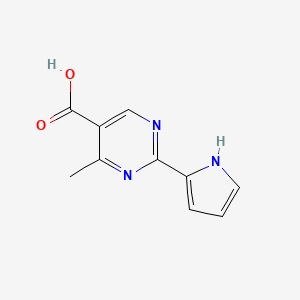 molecular formula C10H9N3O2 B13228093 4-Methyl-2-(1H-pyrrol-2-yl)pyrimidine-5-carboxylic acid 