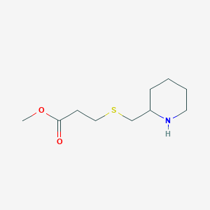 molecular formula C10H19NO2S B13228097 Methyl 3-{[(piperidin-2-yl)methyl]sulfanyl}propanoate 