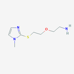 molecular formula C8H15N3OS B13228123 2-{2-[(1-methyl-1H-imidazol-2-yl)sulfanyl]ethoxy}ethan-1-amine 