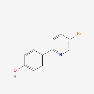 molecular formula C12H10BrNO B13228132 4-(5-Bromo-4-methylpyridin-2-yl)phenol 