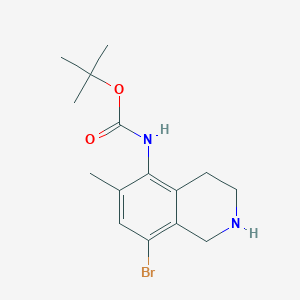 molecular formula C15H21BrN2O2 B13228148 tert-Butyl N-(8-bromo-6-methyl-1,2,3,4-tetrahydroisoquinolin-5-yl)carbamate 