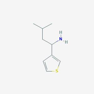 molecular formula C9H15NS B13228216 3-Methyl-1-(thiophen-3-YL)butan-1-amine 