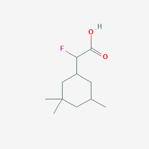 molecular formula C11H19FO2 B13228229 2-Fluoro-2-(3,3,5-trimethylcyclohexyl)acetic acid 